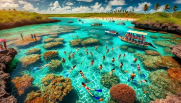 Passear pelas Piscinas Naturais de Maragogi, destacando as belas Galés com suas águas cristalinas e rica vida marinha.